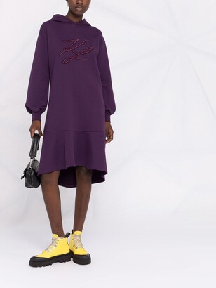 Karl Lagerfeld Paris Peplum Hooded Sweat Dress