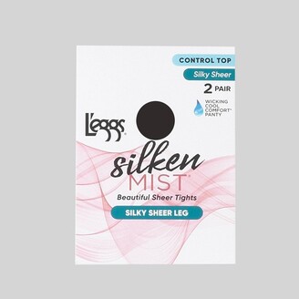 L'eggs Silken Mist Women's Ultra Sheer Run Resistant 2pk Pantyhose -