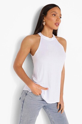 boohoo Tall High Neck Strap Top 2 Pack
