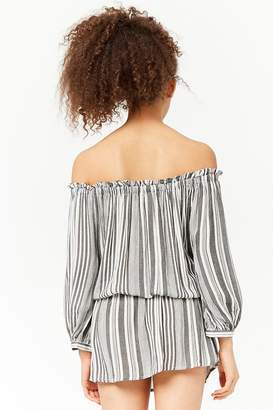 Forever 21 Striped Off-the-Shoulder Dress