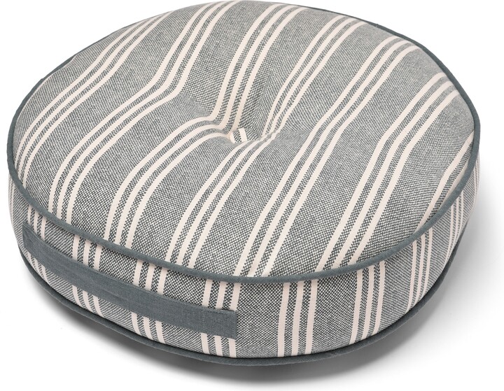 Dunelm Recycled Cotton Round Filled Seat Pad Grey/White ShopStyle