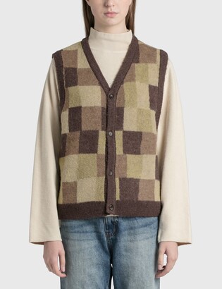 Check Sweater Vest Stussy Wobbly Check Stussy Checkered Vest