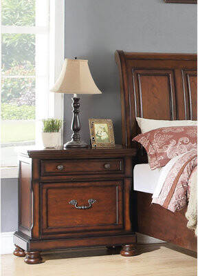 Darby Home Co Bedroom 2 Drawers Nightstand Antique Cherry - Rubber Wood Built Nightstand For In Strong And