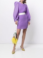 Thumbnail for your product : SOLACE London Belted Draped-Shoulder Mini Dress