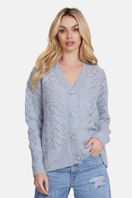 Minnie Rose Women's Mohair Pointelle Oversized Cardigan Baby