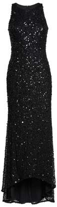 Adrianna Papell Sequin High/Low Gown