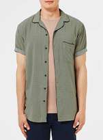 Thumbnail for your product : Topman Green Abstract Geo Print Short Sleeve Dress Shirt