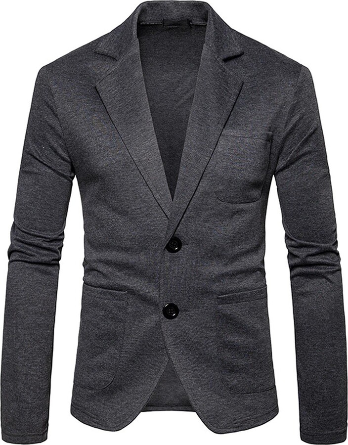 HAOLEI Mens Blazer Slim Fit 2 Button Formal Casual Suit Jacket UK Sale  Clearance Wedding Business Tuxedo Jackets Regular Fit Black Blazers Single