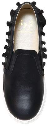 Il Gufo Ruffle Nappa Leather Slip-on Sneakers
