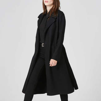 DSTLD Womens Wool Blanket Maxi Coat in Black