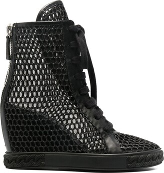 mesh wedge shoes