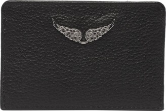 Fall winter 2020 leather card wallet Zadig & Voltaire Black in