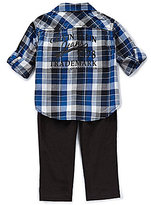 Thumbnail for your product : Calvin Klein 12-24 Months Plaid Woven Shirt & Denim Jeans Set
