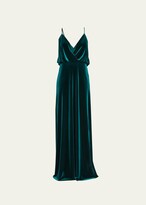 Thumbnail for your product : Monique Lhuillier Velour Deep V-Neck Gown