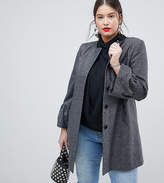 Thumbnail for your product : Helene Berman Plus Trumpet Sleeve Collarless Wool Blend Coat