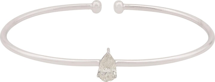 Spectrum Jewels 0.78 Carat Si Clarity Hi Color Solitaire Diamond Cuff Bangle Bracelet 18k Gold
