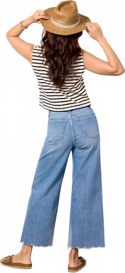 Pistola Denim Lana Crop High Rise Ultra Wide Leg In Blue