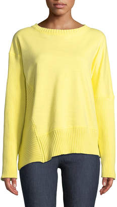 Neon Buddha Plus Size South Beach Pullover Sweater w/ Asymmetric Hem