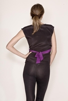 Thumbnail for your product : Corey Lynn Calter Lisette Blocked Tieback Top in Black