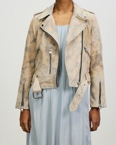 Thumbnail for your product : AllSaints Women's Neutrals Leather Jackets - Balfern Tye Biker - Size 6 at The Iconic