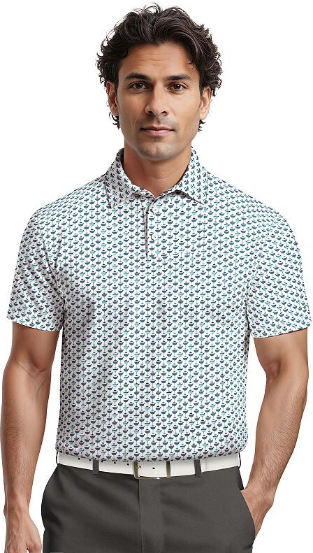 Men's Grand Slam Manhattan Cocktail Print Golf Polo