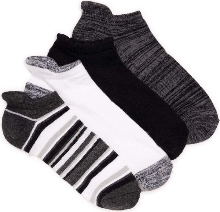 MUK LUKS Women’s Dream Step Low-Cut Ankle Socks, 4-Pack, OSFM