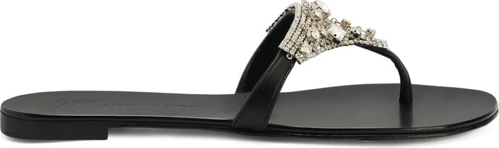 Giuseppe Zanotti Clarett crystal-embellished flat sandals
