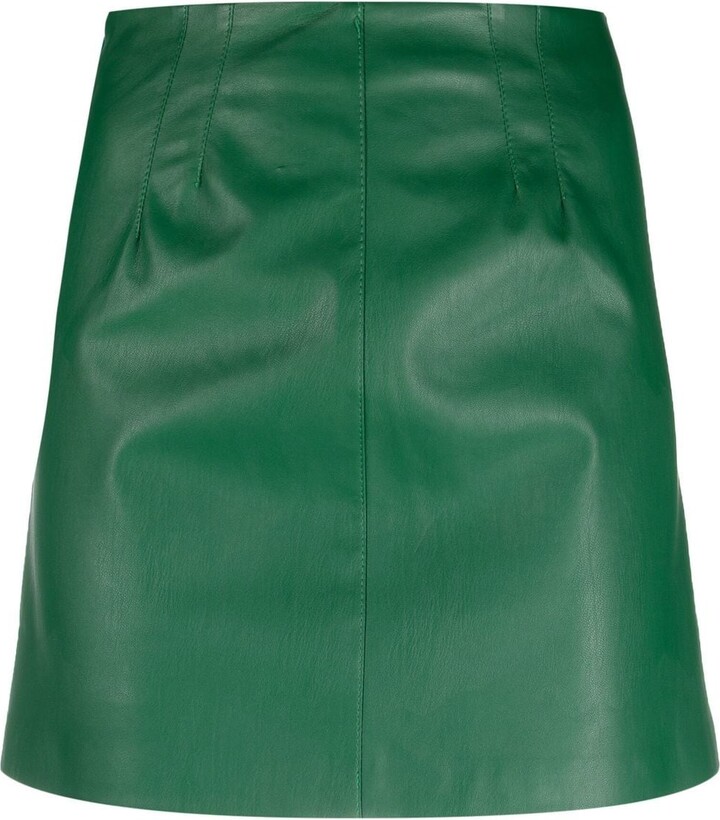Green Faux Leather Skirt | ShopStyle