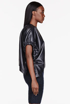 Thumbnail for your product : J.W.Anderson Black leather asymmetric Balloon Sleeve Blouse