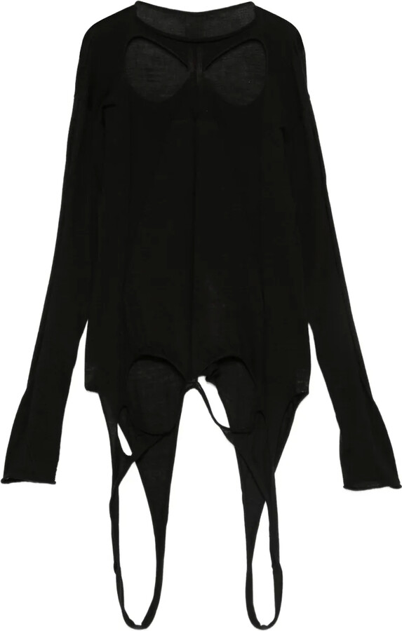 Rick Owens Slashed Long-Sleeve Sweater