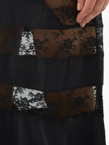 Thumbnail for your product : Sir - Aries Chantilly-lace Silk-charmeuse Slip Dress - Black