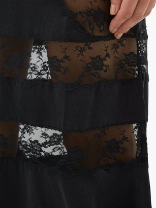 Sir - Aries Chantilly-lace Silk-charmeuse Slip Dress - Black