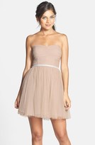 Thumbnail for your product : a. drea Beaded Waist Fit & Flare Strapless Dress (Juniors)
