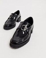 Thumbnail for your product : E8 by MIISTA Reyna leather heeled buckle loafer in black patent