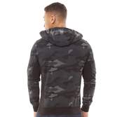 Thumbnail for your product : Crosshatch Mens Kimbber Sleeve Print Camo Hoodie Charcoal