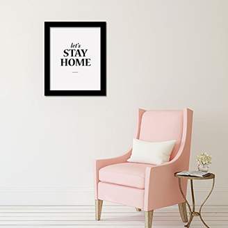 Camilla And Marc WALPLUS Com-CP026M Let's Stay Home Art Canvas Printing with FR030 Black Photo Frame, Vinyl, Multi-Colour, 40 x 30 x 2 cm