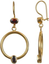 Thumbnail for your product : Ottoman Hands 21ct Gold Plated Double Crystal Hoop Drop Earrings