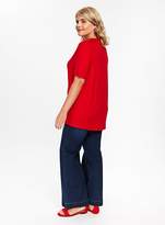 Thumbnail for your product : Evans Red Ruched Front T-Shirt
