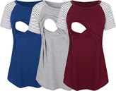 Thumbnail for your product : Godom Summer Maternity Vest Tops for Pregnancy 3-Pack Irregular Hem Breastfeeding Tops for Women Maternity Wear Pregnancy Clothing for Women Nursing Vest for Breastfeeding Casual Clothes (Q-3-Black