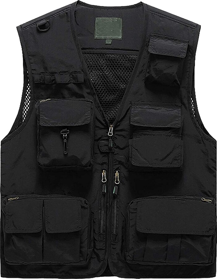 Lilychan Mens Utility Casual Fishing Vests Outdoor Work Vest Multi