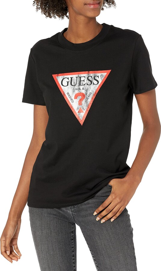 GUESS Black Women's T-shirts | Shop the world's largest collection 