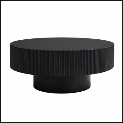 Ebern Designs Elegant Easy Assembly Round Coffee Table with Thick Tabletop Modern Drum End Table for Living Room Sturdy Base Minimalist Design