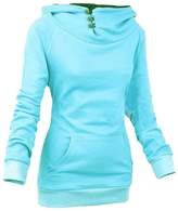 Thumbnail for your product : DOKER Women's Slim Fit Funnel Neck Button Hoodie Pullover Sweatshirt XL