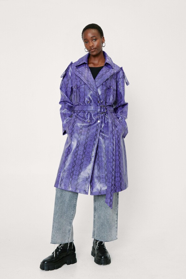 purple belted coat