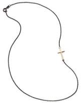 Thumbnail for your product : Mizuki 14K Yellow Gold & Sterling Silver Cross Charm Necklace