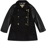 Thumbnail for your product : Burberry Leather-sleeved wool coat 18 months- 3 years