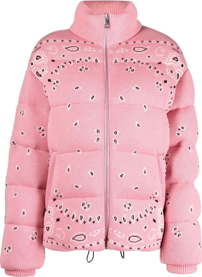Bandana Jacquard Cotton Bomber Jacket in Pink - Alanui