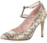 Thumbnail for your product : Kate Spade Nori Snake-Print Cage Pump, Sand