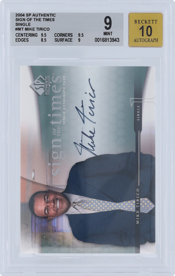Mike Tirico Autographed 2004 Upper Deck SP Authentic Sign of the Times #MT BGS Authenticated 9/10 Card - 9.5,9.5,8.5,9 Subgrades