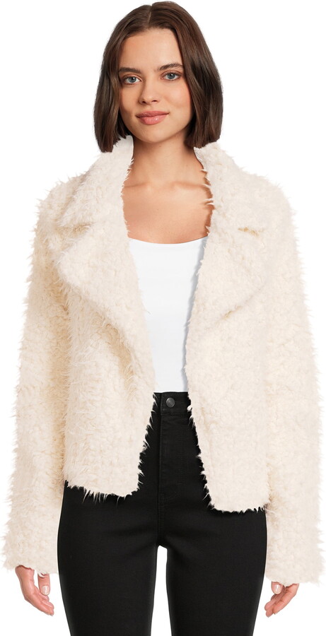 Belle du Jour Juniors Faux Fur Open Front Jacket, Sizes XS-XL